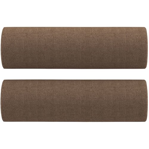  3-dijelni set sofa s jastucima smeđi od tkanine Slike