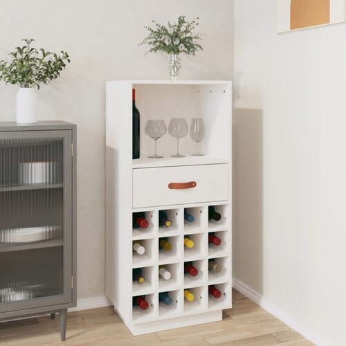 vidaXL Ormarić za vino bijeli 45 x 34 x 100 cm od masivne borovine Cijene