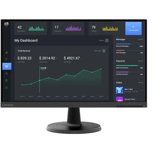Oblivion gaming oprema Monitor 23.8 Lenovo D24-40 1920x1080/Full HD/VA/75Hz/4ms/VGA/HDMI 67A2KAC6EU Cene