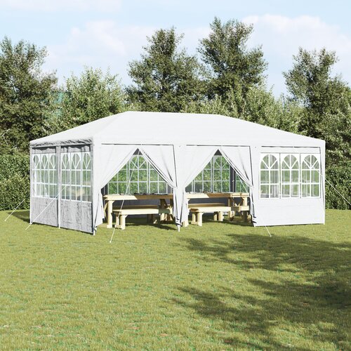 vidaXL Tenda za zabavu s 10 bočnih zidova bijela 6x4 m PE Cijene