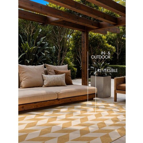Ted Baker Oker rumena/kremno bela notranja in zunanja preproga 120x170 cm Haringey Terrick &amp;ndash; Slike