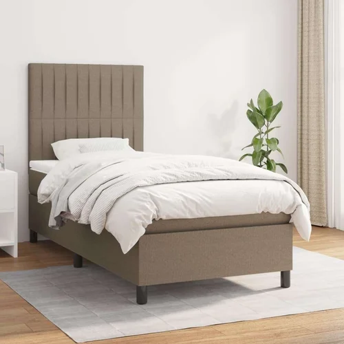  Box spring postelja z vzmetnico taupe 90x190 cm blago, (20791482)