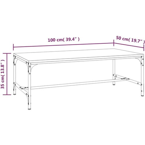  Stolić za kavu crni 100 x 50 x 35 cm od konstruiranog drva Slike
