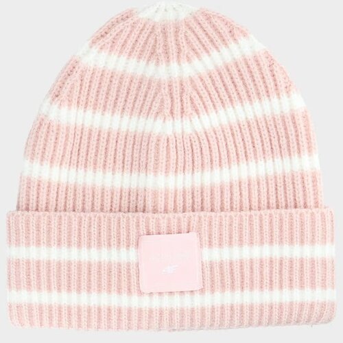 4f Girls winter hat striped light pink JWAW24 Slike