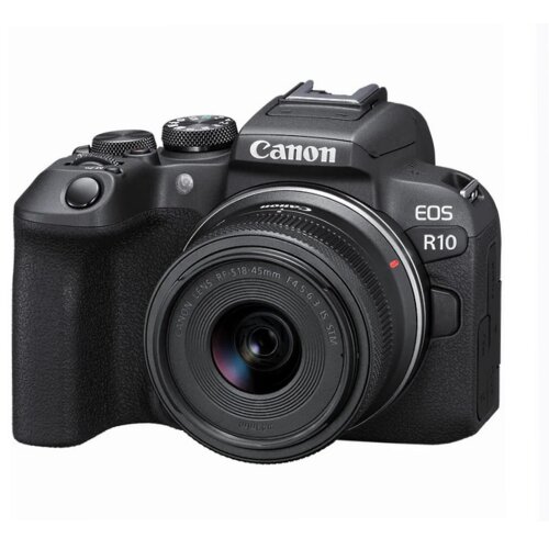 Canon EOS R10 + RF-S 18-45mm F4.5-6.3 IS STM digitalni slr fotoaparat RF-S 18-45 mm 24.2 Megapiksela crna 4K-video, stab Cijene