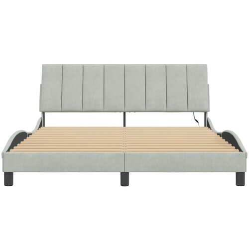  Okvir kreveta s LED-om bez madraca Hanko svjetlosivi 160x200 cm bar&amp;scaron;unasti Slike