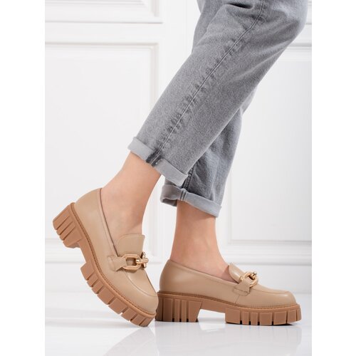 SHELOVET Beige women&amp;#039;s shoes on the platform Slike
