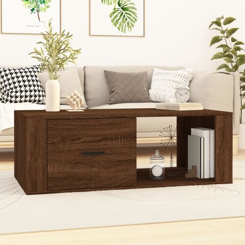 VidaXL Stolić za kavu boja hrasta 100x50,5x35 cm konstruirano drvo Slike
