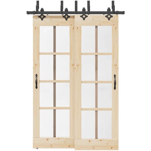 VidaXL Pribor za klizna vrata 152,5 cm čelični crni Slike