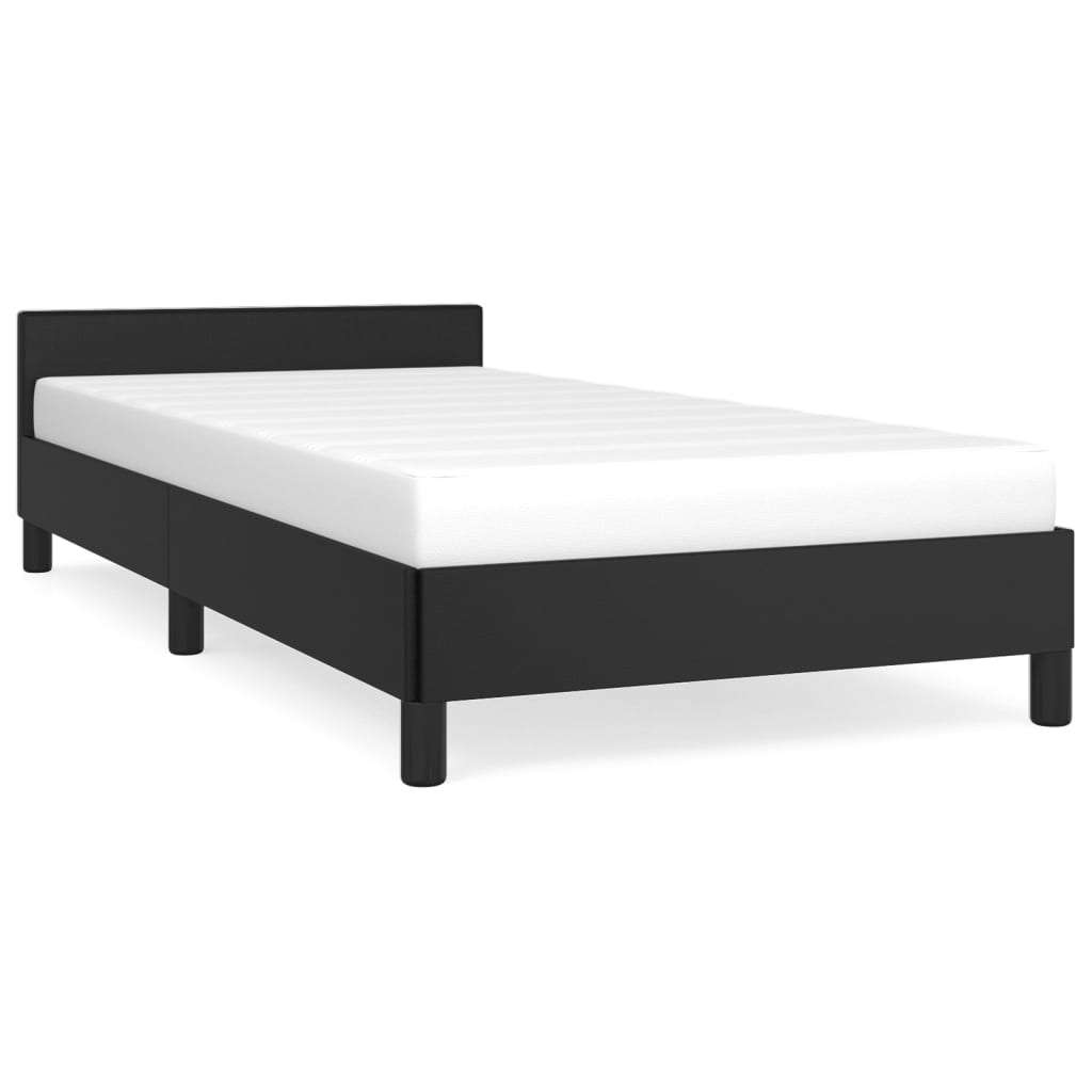 VidaXL okvir za krevet s uzglavljem crni 80 x 200 cm od umjetne kože Slike