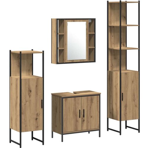  Set za kopalnico 4 kosa Artisan hrast Inženirski les Cene