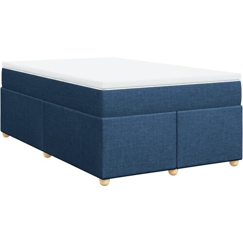 VidaXL Box spring postelja z vzmetnico moder 120x200 cm blago, (21305511) Slike