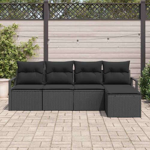  Set sofe 5 kom. Crna poliratan 230 x 117 x 85 cm Slike