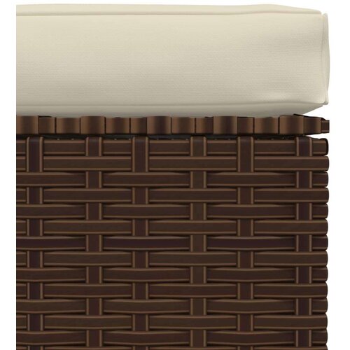 VidaXL vrtni tabure s jastukom smeđi 70 x 70 x 30 cm od poliratana Slike