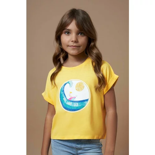 Mayoral Dječja pamučna majica kratkih rukava boja: žuta
