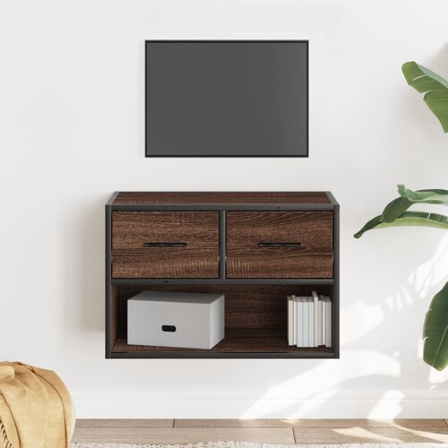  TV ormarić boja hrasta 60x31x39,5 cm konstruirano drvo i metal Smeđa Cijene