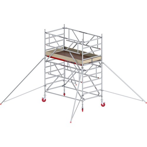 Altrex Pomičen oder RS TOWER 42, širok, s sistemom Safe-Quick®, lesena ploščad, dolžina 2,45 m, delovna višina 4,20 m Cene
