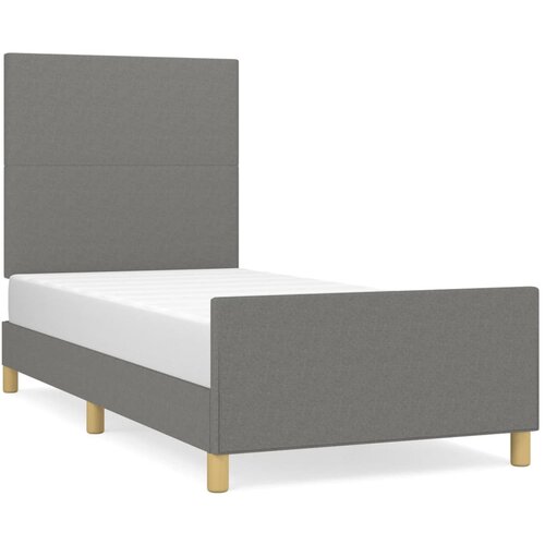 Maison Chic Posteljni okvir - Enojna postelja - Postelja za odrasle brez vzmetnice temno siv 90x200 cm blago-J7938, (21774284) Cene