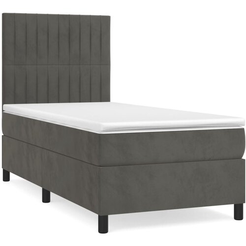 Box spring krevet s madracem tamnosivi 80 x 200 cm bar&amp;scaron;unasti Slike