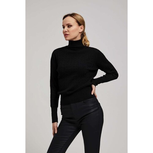 Marisse Thin Turtleneck Sweater, Black Cene