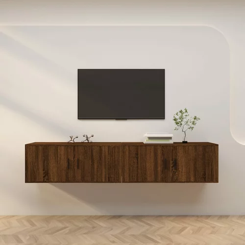 vidaXL Stenska TV omarica 2 kosa rjavi hrast 100x34,5x40 cm
