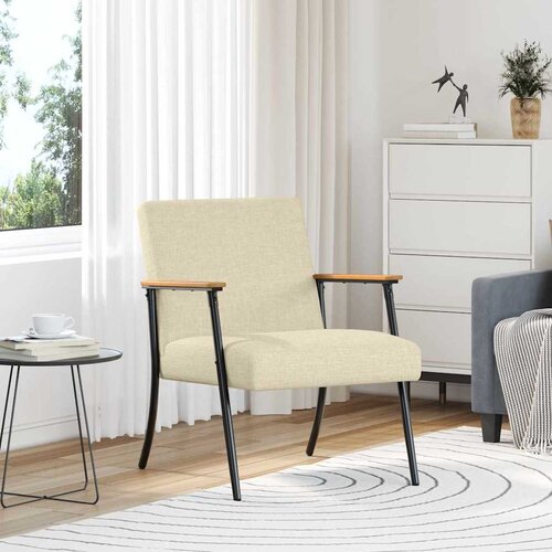 vidaXL fotelj krema 59 x 75 x 78 cm blago Cene