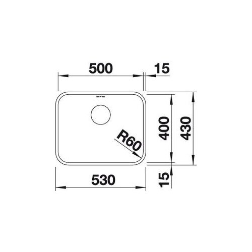 Blanco podgradna sudopera supra 500-U 500x400/17.5 mm Slike