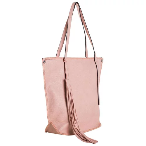 Fashion Hunters light pink, roomy shopper bag made of ecological leather