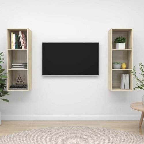 The Living Store Stenske TV omarice 2 kosa sonoma hrast iverna plošča - TV Omarica, (21374816) Cene