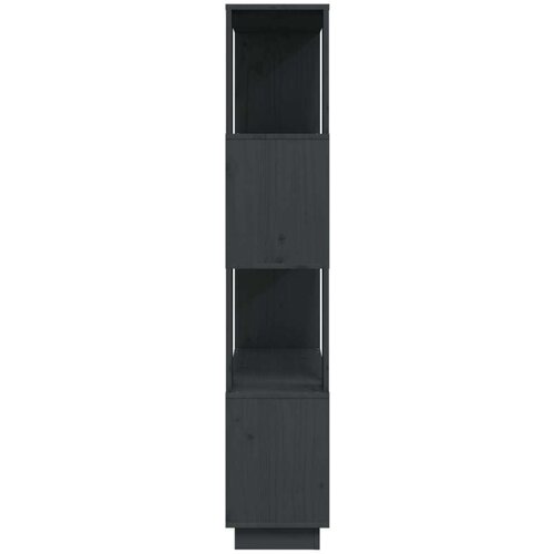  Knjižna omara/pregrada siva 80x25x132 cm trdna borovina, (20705650) Slike