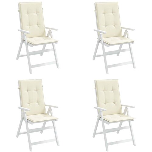 Jastuci za vrtne stolice 4 kom krem 120 x 50 x 2 cm od tkanine Slike