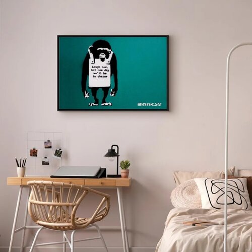  Slika - Angry Monkey (1 Part) Vertical 120x80 U crnom drvenom okviru Slike