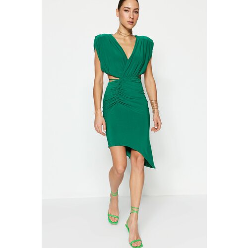 Trendyol Green V-Neck Detailed Dress Slike