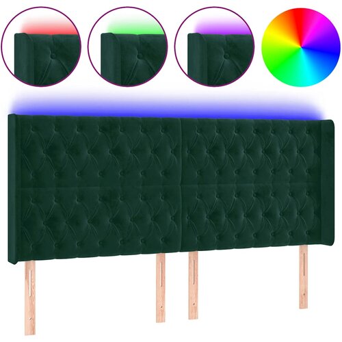  LED uzglavlje tamnozeleno 203 x 16 x 118/128 cm bar&amp;scaron;unasto Slike