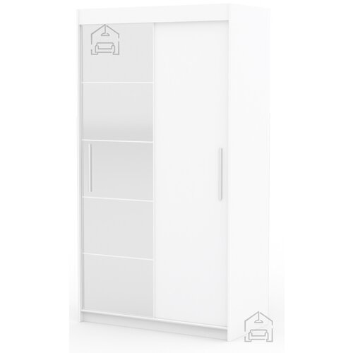 ADRK Furniture Garderobna omara z drsnimi vrati Esti - 120 cm - bela Cene