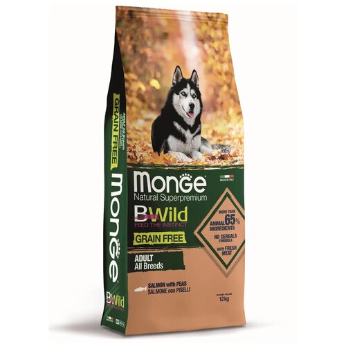 Monge BWild hrana za pse - ADULT sve rase - grain free - losos i grašak - 12kg Cene