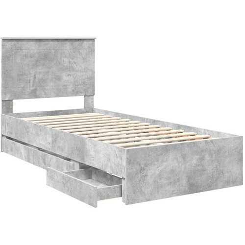  Okvir za krevet s ladicama Betonski sivi 90 x 200 cm - Beton siva 90 x 200 cm Slike
