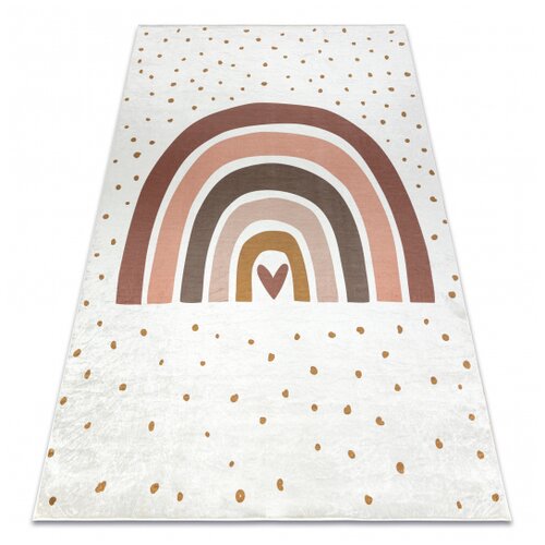 RugsX BAMBINO 46960 pralna preproga Mavrica, pike za otroke protizdrsna - belo / rjava 160x220 cm, (5000176112) Cene