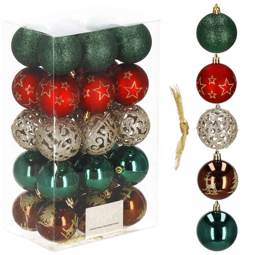 springos NEZLOMLJIVE BOŽIČNE KROGE 30 kos SET 6 cm ZA PREMIUM veliko božično drevo, (21637817) Cene