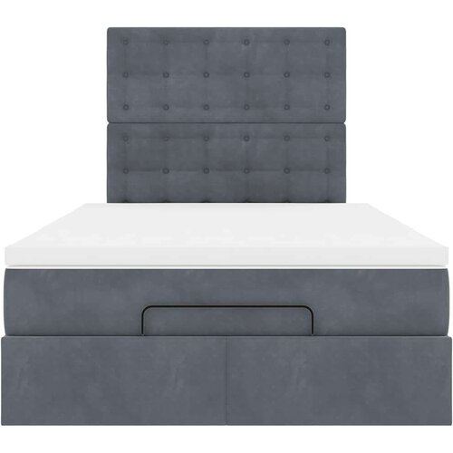 VidaXL okvir za krevet s madracima tamnosivi 120x190 cm bar&amp;scaron;unasti Slike