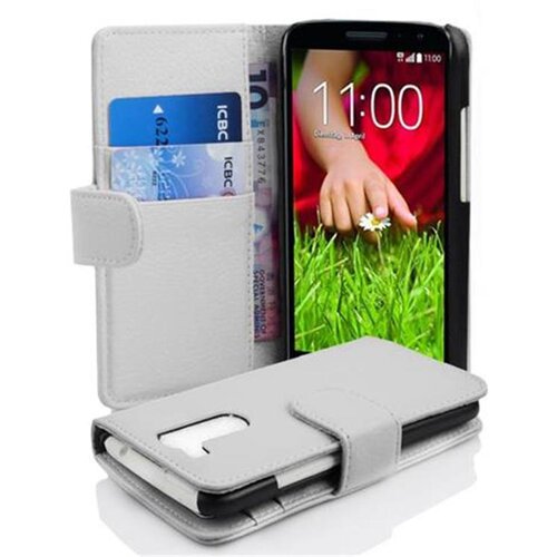Cadorabo Ohi&scaron;je, združljivo z LG G2 MINI v snežno bela - Za&scaron;čitni ovitek iz teksturiranega umetnega usnja in žep za kartice, (20558803) Cene
