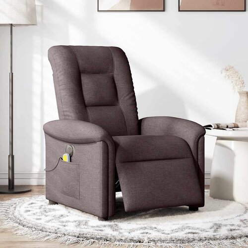 Maison Chic Električni masažni naslanjač - Relax naslanjač temno rjavo blago, (22134290) Cene