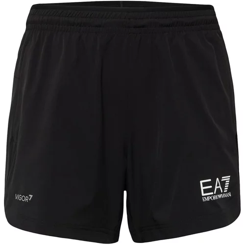 Ea7 Emporio Armani Sportske hlače crna / bijela