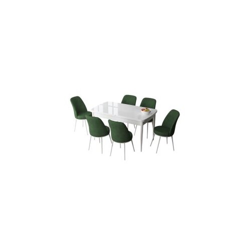 Hanah home set trpezarijski sto i 6 stolica zen white khaki Cene