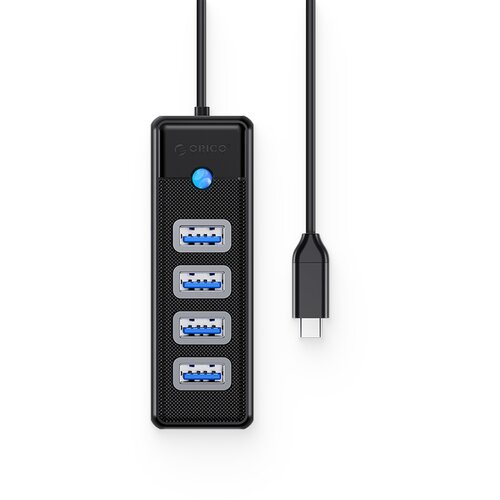 Orico USB-C hub s 4-vhodi, USB 3.0, 0.15m, črn, PW4U-C3-015, (20447942) Cene