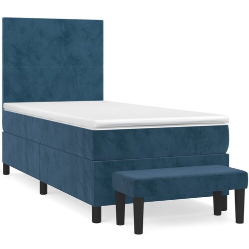 Maison Chic Box spring postelja - Vzmetna postelja z vzmetnico temno modra 90x200 cm žamet SL20692, (21893560) Cene