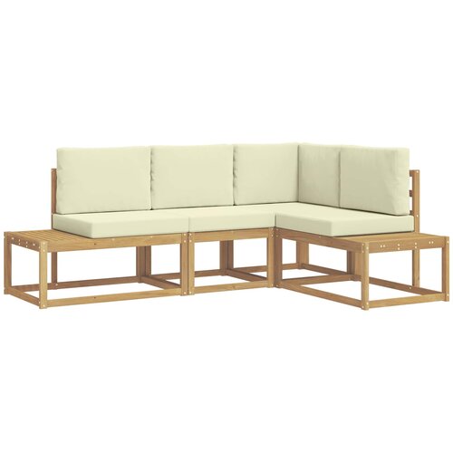 vidaXL Set vanjskih sofa 3 Komad Bijela i krem Poliester - Bijela i krem Cijene