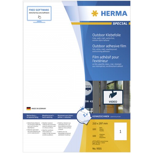 Herma Outdoor Adhesive Film 9501 210x297 50 sheets 50 pcs. Slike