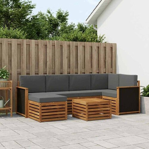  Set vanjskih sofa 6 kom. Prirodna i antracit Cene