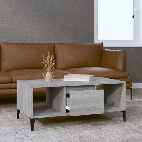  Stolić za kavu boja sivog hrasta 90x50x36,5cm konstruirano drvo Siva Slike